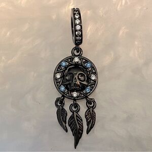 Bracelet Charm Dream Catcher with Skull & Rhinestones
